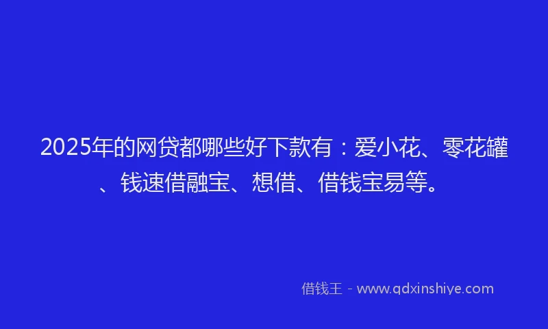 2025年的网贷都哪些好下款有：爱小花、零花罐、钱速借融宝、想借、借钱宝易等。