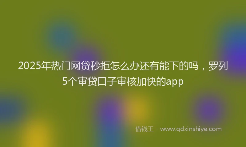 2025年热门网贷秒拒怎么办还有能下的吗，罗列5个审贷口子审核加快的app
