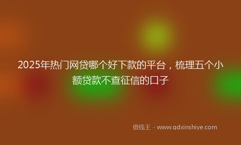 2025年热门网贷哪个好下款的平台，梳理五个小额贷款不查征信的口子