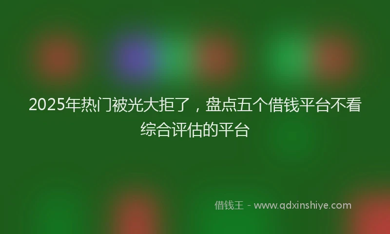 2025年热门被光大拒了，盘点五个借钱平台不看综合评估的平台
