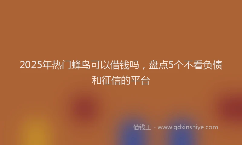 2025年热门蜂鸟可以借钱吗，盘点5个不看负债和征信的平台
