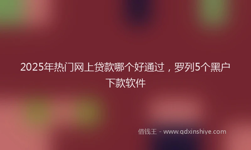 2025年热门网上贷款哪个好通过，罗列5个黑户下款软件