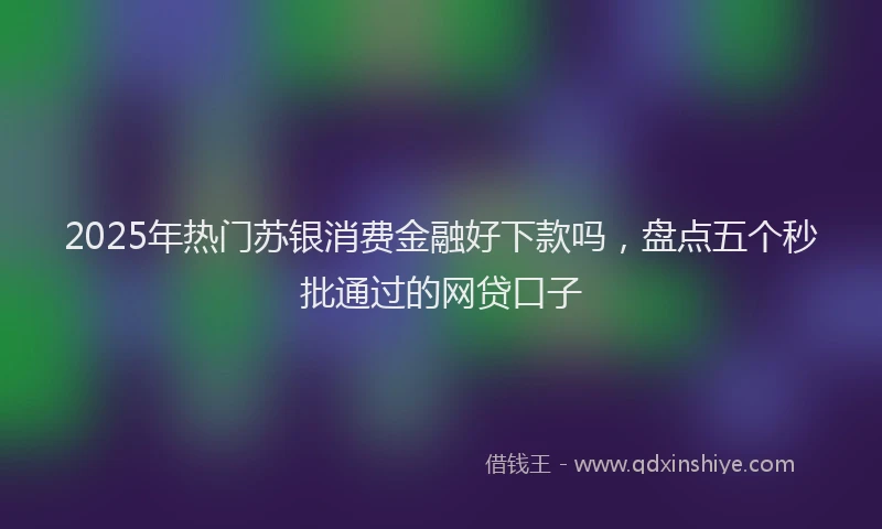 2025年热门苏银消费金融好下款吗，盘点五个秒批通过的网贷口子