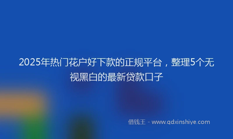 2025年热门花户好下款的正规平台，整理5个无视黑白的最新贷款口子