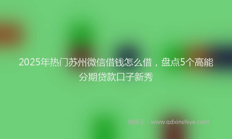 2025年热门苏州微信借钱怎么借，盘点5个高能分期贷款口子新秀
