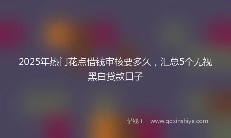 2025年热门花点借钱审核要多久，汇总5个无视黑白贷款口子