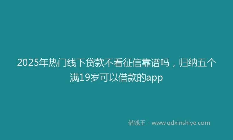 2025年热门线下贷款不看征信靠谱吗，归纳五个满19岁可以借款的app
