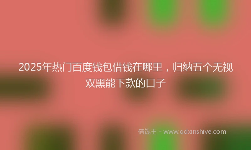2025年热门百度钱包借钱在哪里，归纳五个无视双黑能下款的口子