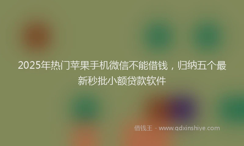 2025年热门苹果手机微信不能借钱，归纳五个最新秒批小额贷款软件