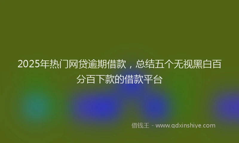 2025年热门网贷逾期借款，总结五个无视黑白百分百下款的借款平台