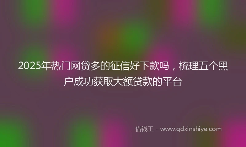 2025年热门网贷多的征信好下款吗，梳理五个黑户成功获取大额贷款的平台