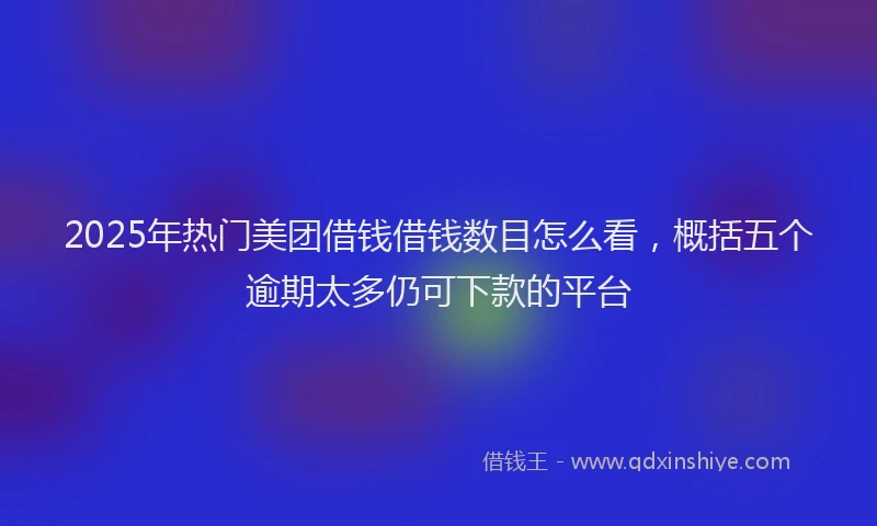 2025年热门美团借钱借钱数目怎么看，概括五个逾期太多仍可下款的平台