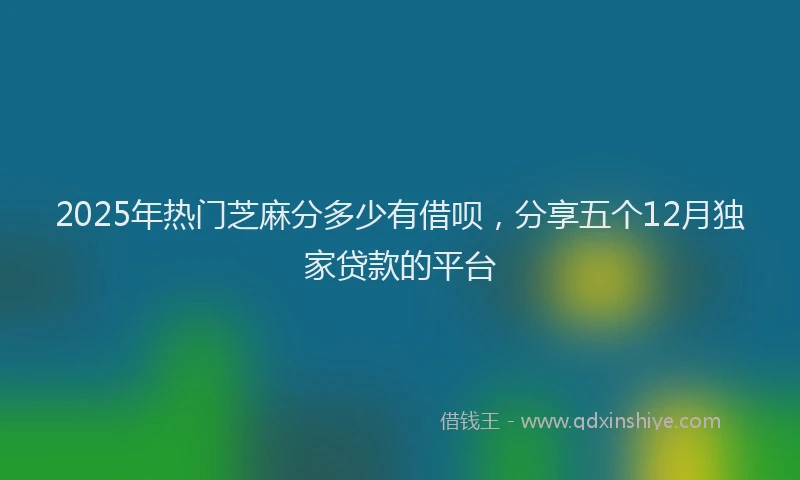 2025年热门芝麻分多少有借呗，分享五个12月独家贷款的平台