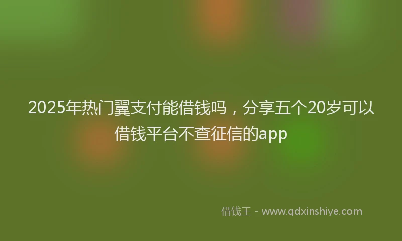 2025年热门翼支付能借钱吗，分享五个20岁可以借钱平台不查征信的app