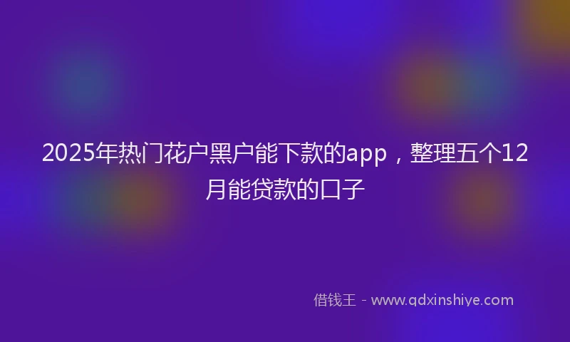 2025年热门花户黑户能下款的app，整理五个12月能贷款的口子