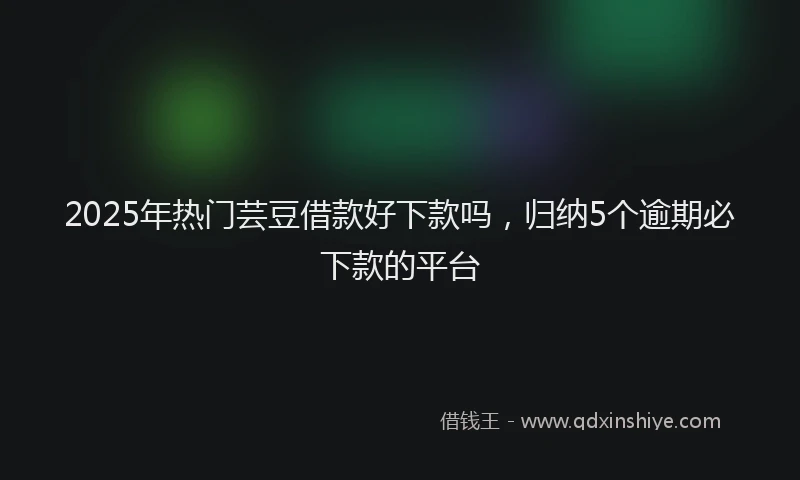 2025年热门芸豆借款好下款吗，归纳5个逾期必下款的平台