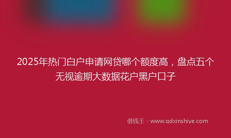 2025年热门白户申请网贷哪个额度高，盘点五个无视逾期大数据花户黑户口子