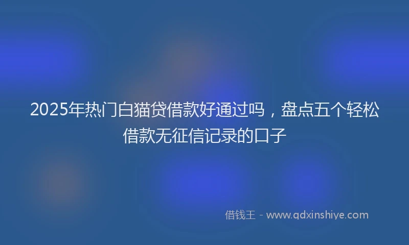 2025年热门白猫贷借款好通过吗，盘点五个轻松借款无征信记录的口子