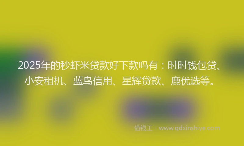 2025年的秒虾米贷款好下款吗有：时时钱包贷、小安租机、蓝鸟信用、星辉贷款、鹿优选等。