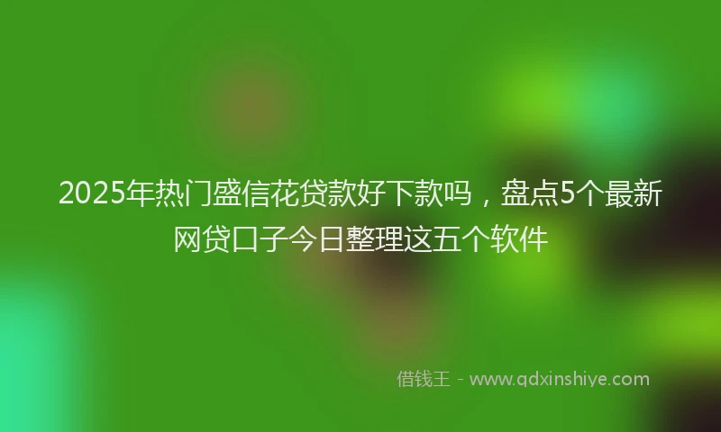 2025年热门盛信花贷款好下款吗，盘点5个最新网贷口子今日整理这五个软件