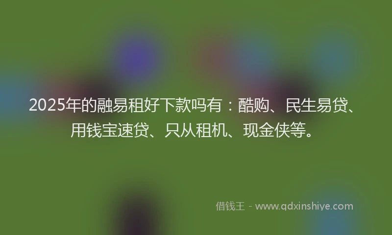 2025年的融易租好下款吗有：酷购、民生易贷、用钱宝速贷、只从租机、现金侠等。