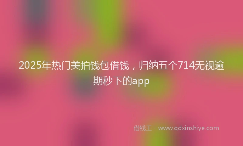 2025年热门美拍钱包借钱，归纳五个714无视逾期秒下的app