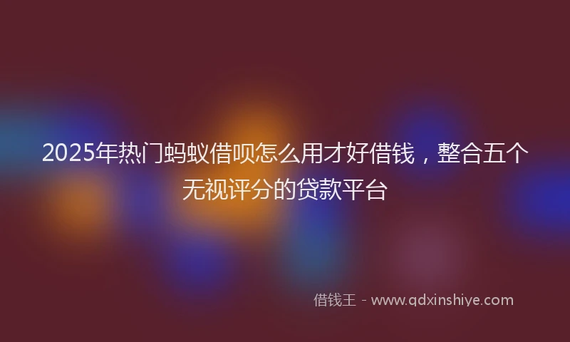 2025年热门蚂蚁借呗怎么用才好借钱，整合五个无视评分的贷款平台