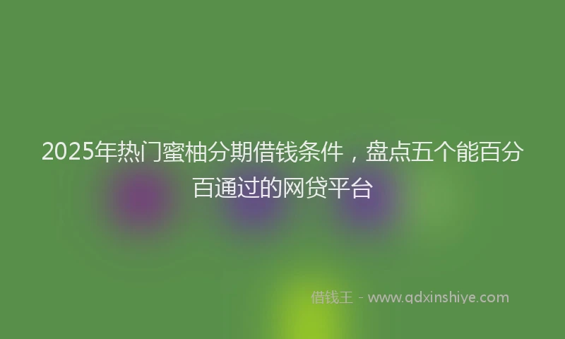 2025年热门蜜柚分期借钱条件，盘点五个能百分百通过的网贷平台