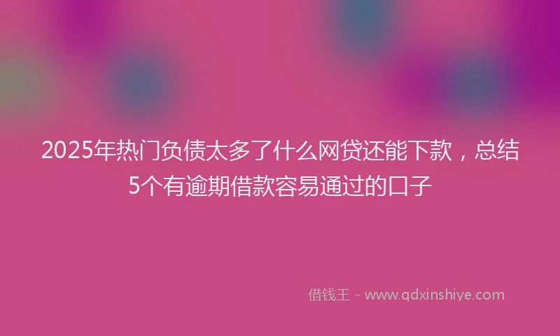2025年热门负债太多了什么网贷还能下款，总结5个有逾期借款容易通过的口子