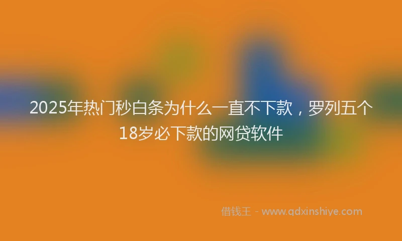 2025年热门秒白条为什么一直不下款，罗列五个18岁必下款的网贷软件