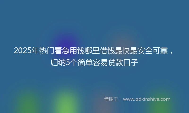 2025年热门着急用钱哪里借钱最快最安全可靠，归纳5个简单容易贷款口子
