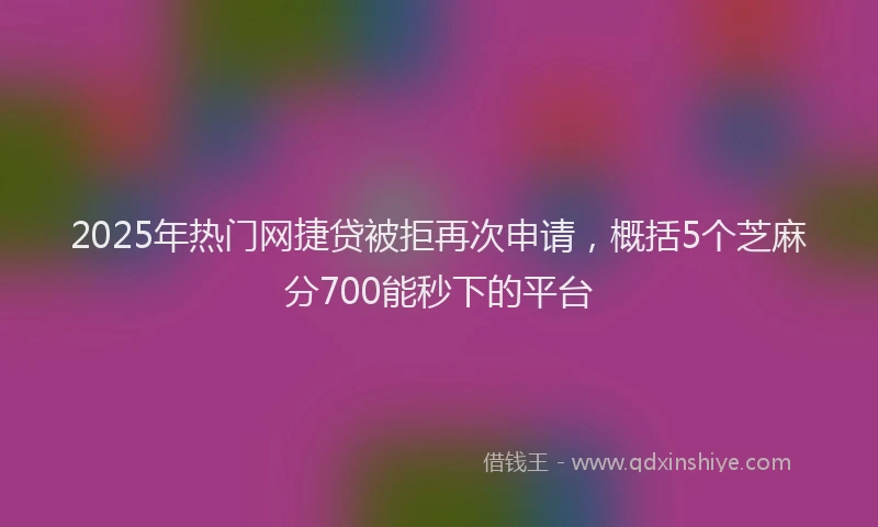 2025年热门网捷贷被拒再次申请，概括5个芝麻分700能秒下的平台