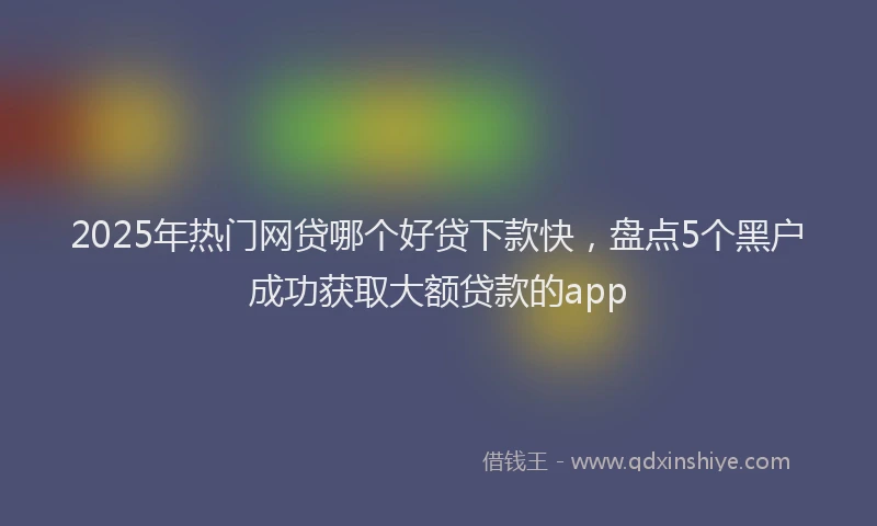 2025年热门网贷哪个好贷下款快，盘点5个黑户成功获取大额贷款的app
