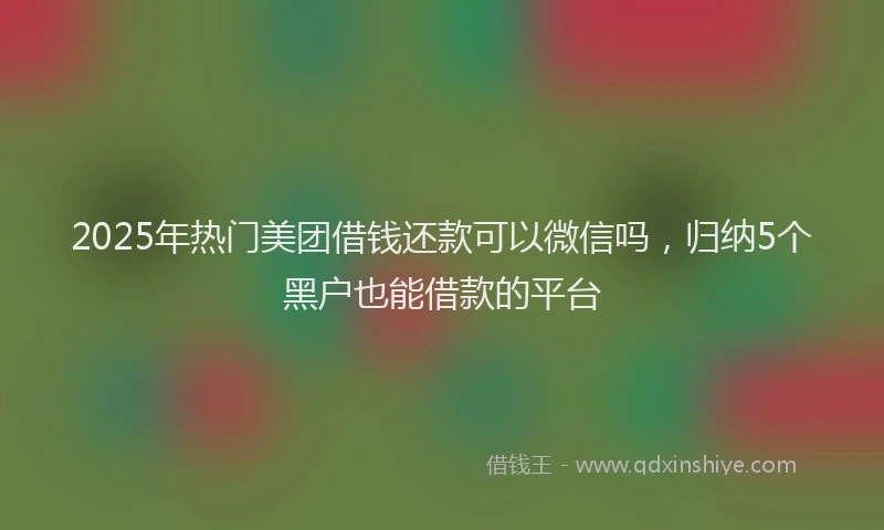 2025年热门美团借钱还款可以微信吗，归纳5个黑户也能借款的平台