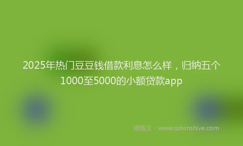 2025年热门豆豆钱借款利息怎么样，归纳五个1000至5000的小额贷款app