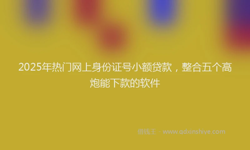 2025年热门网上身份证号小额贷款，整合五个高炮能下款的软件