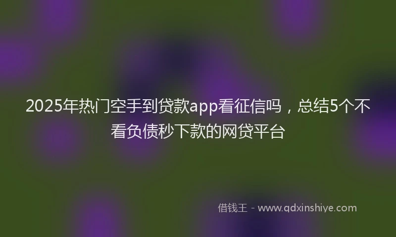 2025年热门空手到贷款app看征信吗，总结5个不看负债秒下款的网贷平台