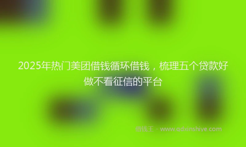2025年热门美团借钱循环借钱，梳理五个贷款好做不看征信的平台