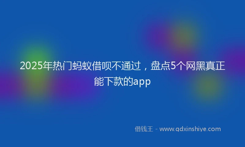 2025年热门蚂蚁借呗不通过，盘点5个网黑真正能下款的app