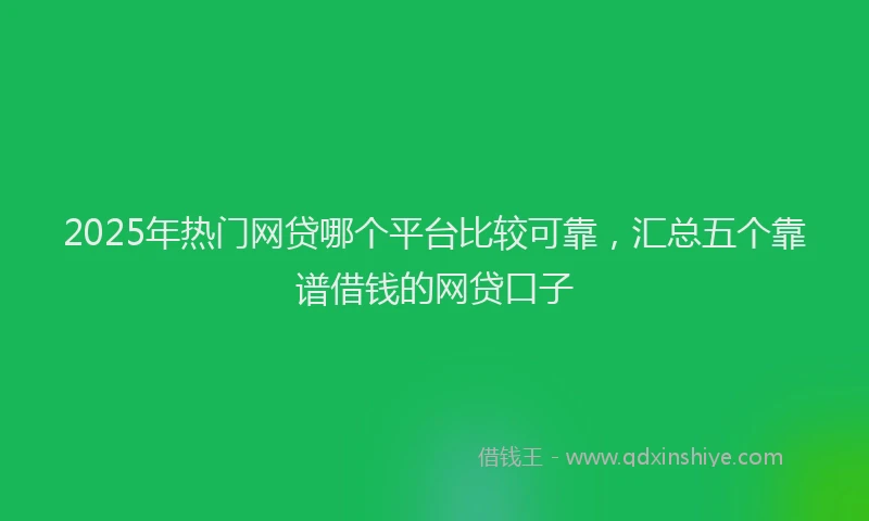 2025年热门网贷哪个平台比较可靠，汇总五个靠谱借钱的网贷口子