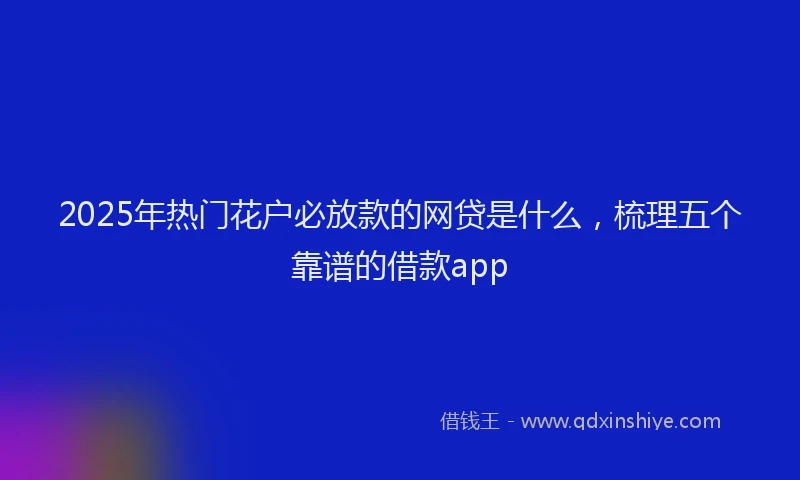 2025年热门花户必放款的网贷是什么，梳理五个靠谱的借款app
