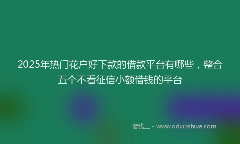 2025年热门花户好下款的借款平台有哪些，整合五个不看征信小额借钱的平台
