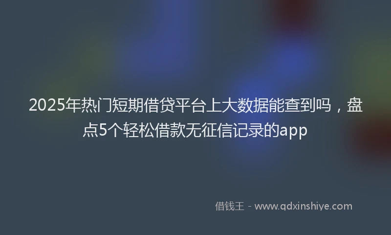 2025年热门短期借贷平台上大数据能查到吗，盘点5个轻松借款无征信记录的app