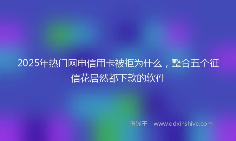 2025年热门网申信用卡被拒为什么，整合五个征信花居然都下款的软件