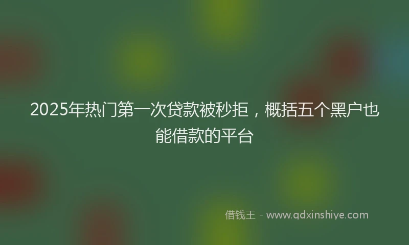 2025年热门第一次贷款被秒拒，概括五个黑户也能借款的平台
