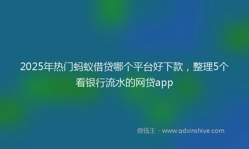 2025年热门蚂蚁借贷哪个平台好下款，整理5个看银行流水的网贷app