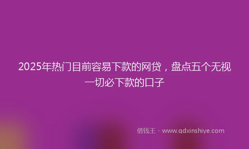 2025年热门目前容易下款的网贷，盘点五个无视一切必下款的口子