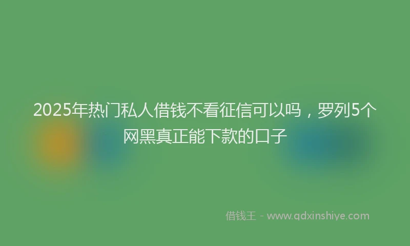 2025年热门私人借钱不看征信可以吗，罗列5个网黑真正能下款的口子