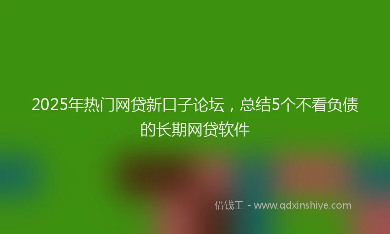 2025年热门网贷新口子论坛，总结5个不看负债的长期网贷软件