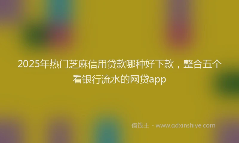 2025年热门芝麻信用贷款哪种好下款，整合五个看银行流水的网贷app
